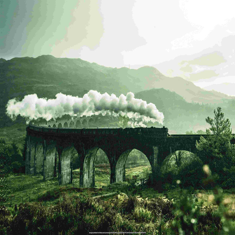 Train sur le pont par - sur, L 30 po x H 30 po