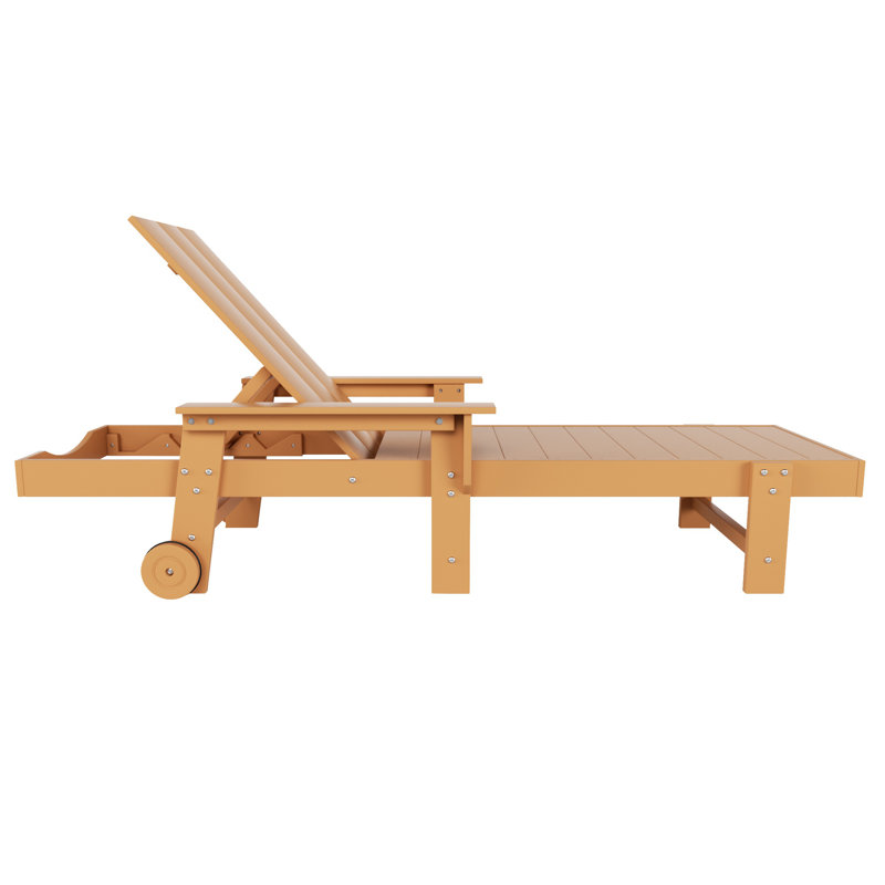 Joubert Outdoor Chaise Lounge with Table, Teak