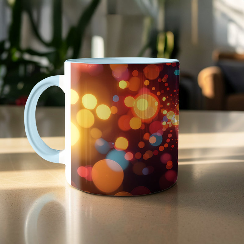 Polka Dot 11oz Accent Coffee Mug, Light Blue