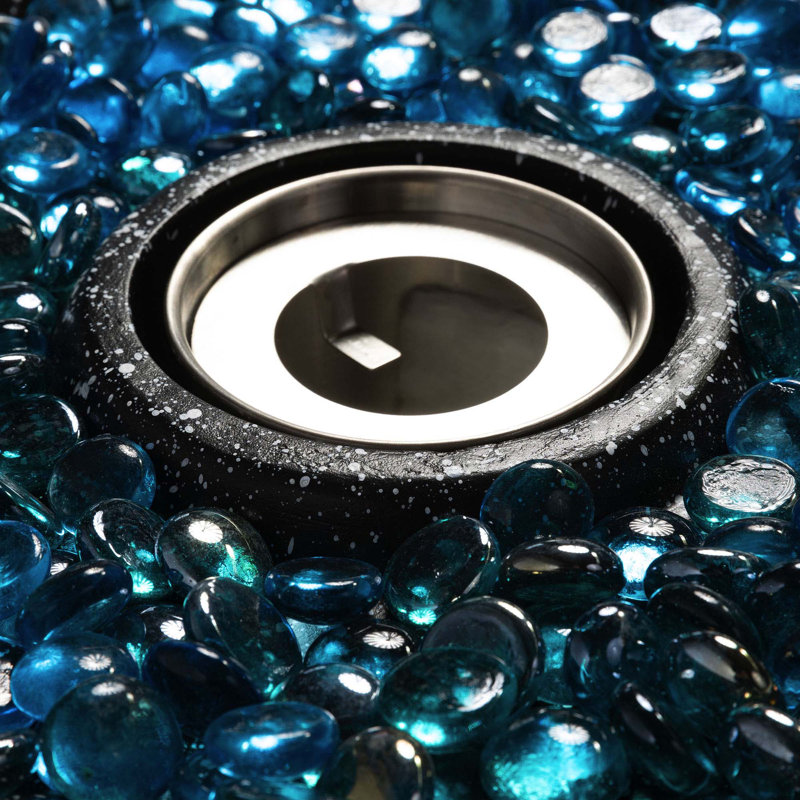Tabletop Fire Pit With Glass Wind Guard