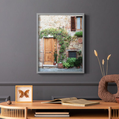 Reproduction encadrée d'entrée en bois massif Pienza