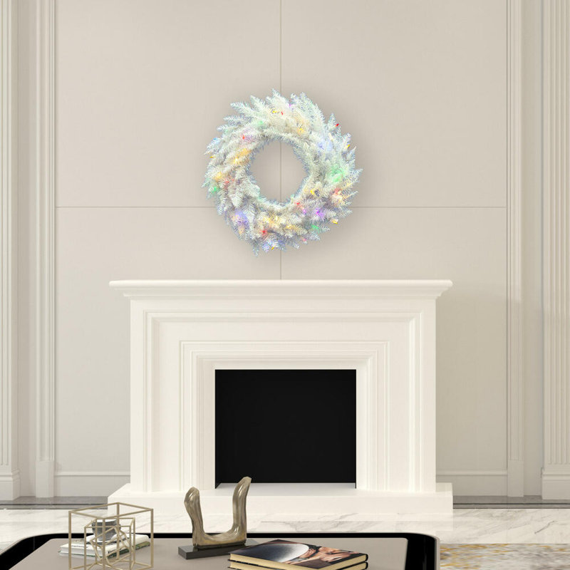 Couronne artificielle épinette blanche Sparkle, H 30 po x l 30 po x P 3 po