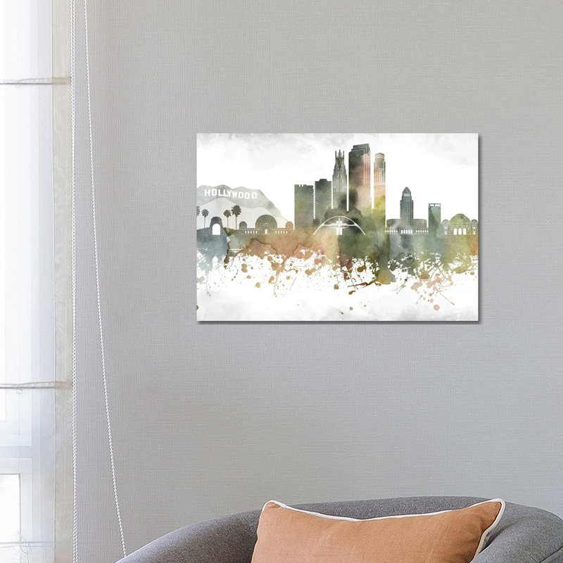 Los Angeles Skyline - Wrapped Canvas Print, 66.04 cm H x 45.72 cm W