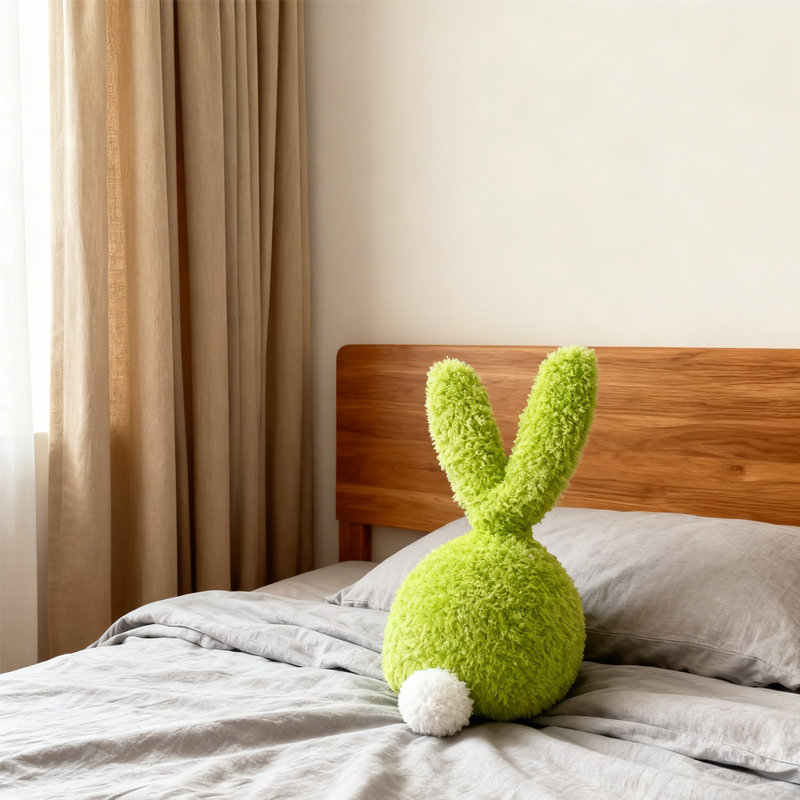 Bunny Shaped Sofa Throw Pillow 13.8", Green