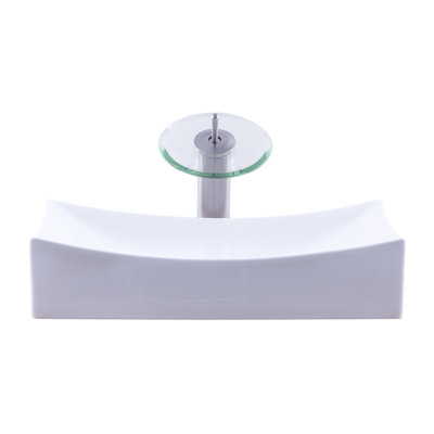Novatto 13.75'' Ceramic Rectangular Bathroom Sink with Faucet