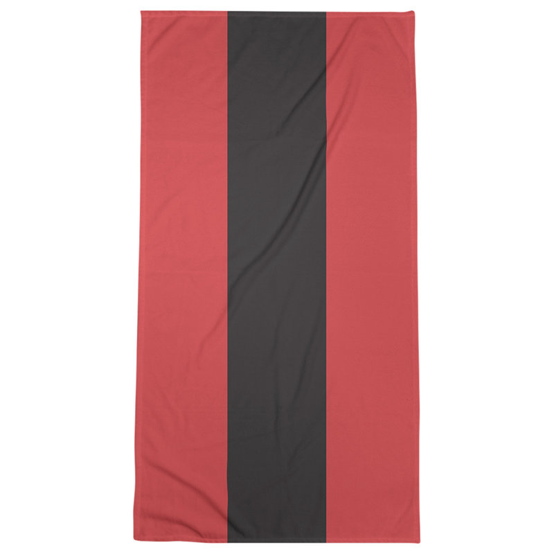Lightweight Beach Towel, Red/Black/Red, Microfiber