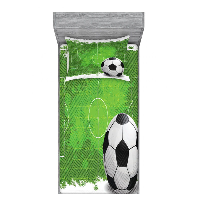 Soccer Microfiber Patterned Sheet Set, Twin XL Sheet Set + Fitted Sheet + 1 Pillowcase