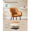 50 cm H Tufted Velvet Armchair in Brown
