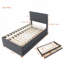 Lit plateforme tapissier avec lit gigogne-1325851746