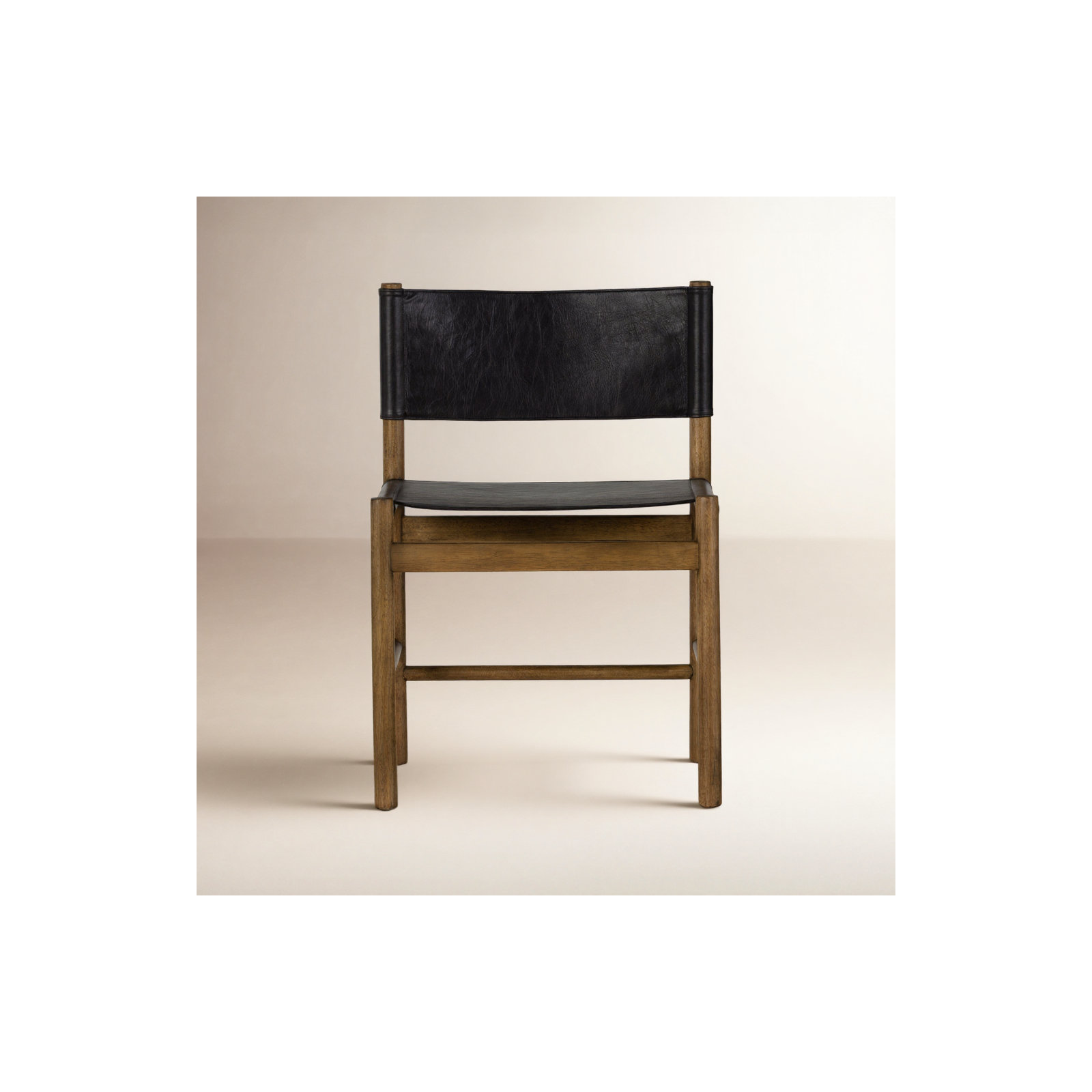 Matisse Leather Dining Chair, Black, Vintage Natural