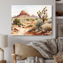 Arizona Sky Desert Cactus Landscape Acrylic Artwork on 18x24 Canvas |  Nature Art | Acrylic Painting | Ready to Ship