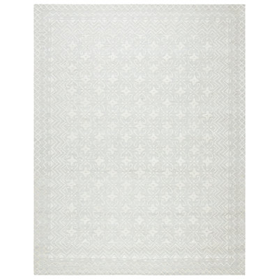 Jahiem Geometric Handmade Tufted Wool Grey/Ivory Area Rug