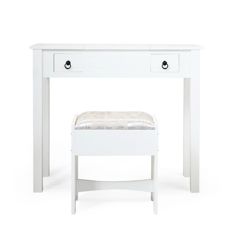 Ensemble de coiffeuse avec tabouret et miroir