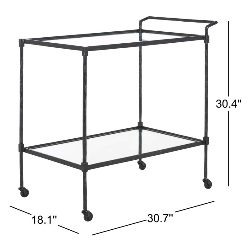 Isabellina Metal and Glass Bar Cart