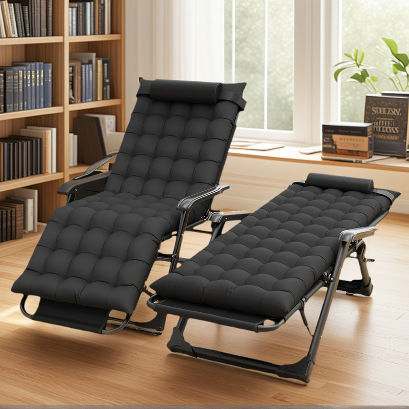 Fauteuil inclinable et pliable, chaise longue réglable à double usage avec accoudoirs pour l'intérieur et l'extérieur