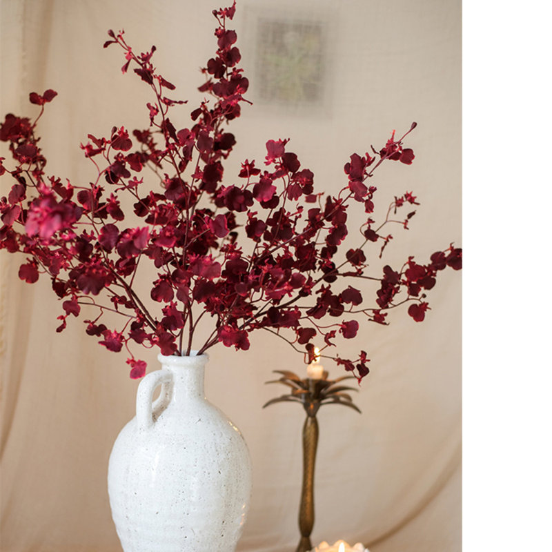 Tige d'orchidée impressionniste Oncidium, 3 tiges, Rouge foncé