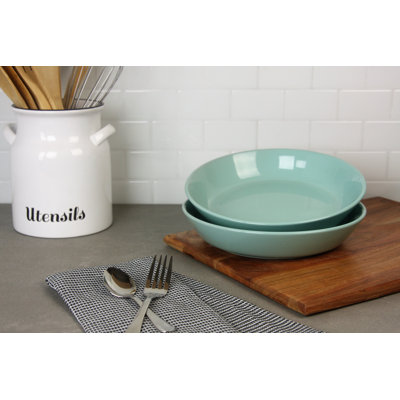 Double Line 9.5"/36 Oz Dinner Bowl, Set Of 2, Cobalt Blue