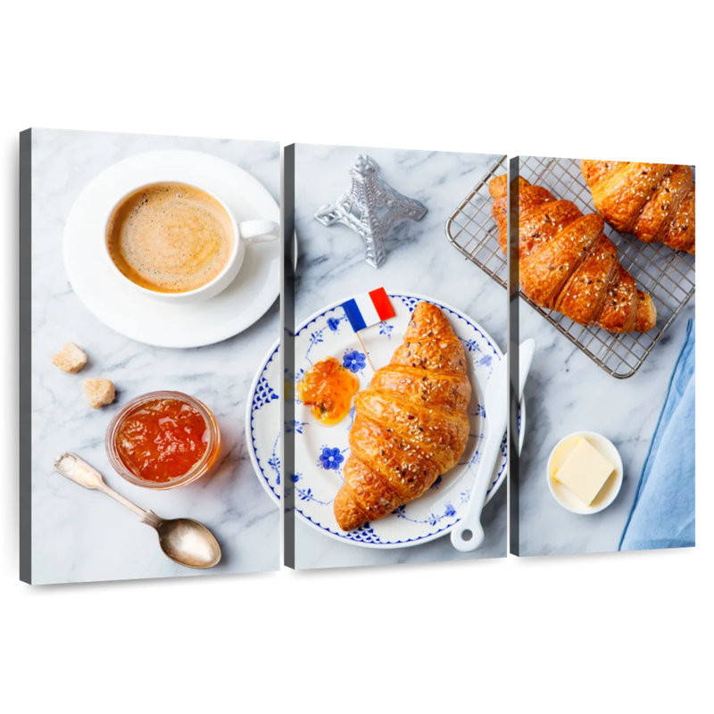 Yarlin, croissants français et café, H 36 po x l 57 po