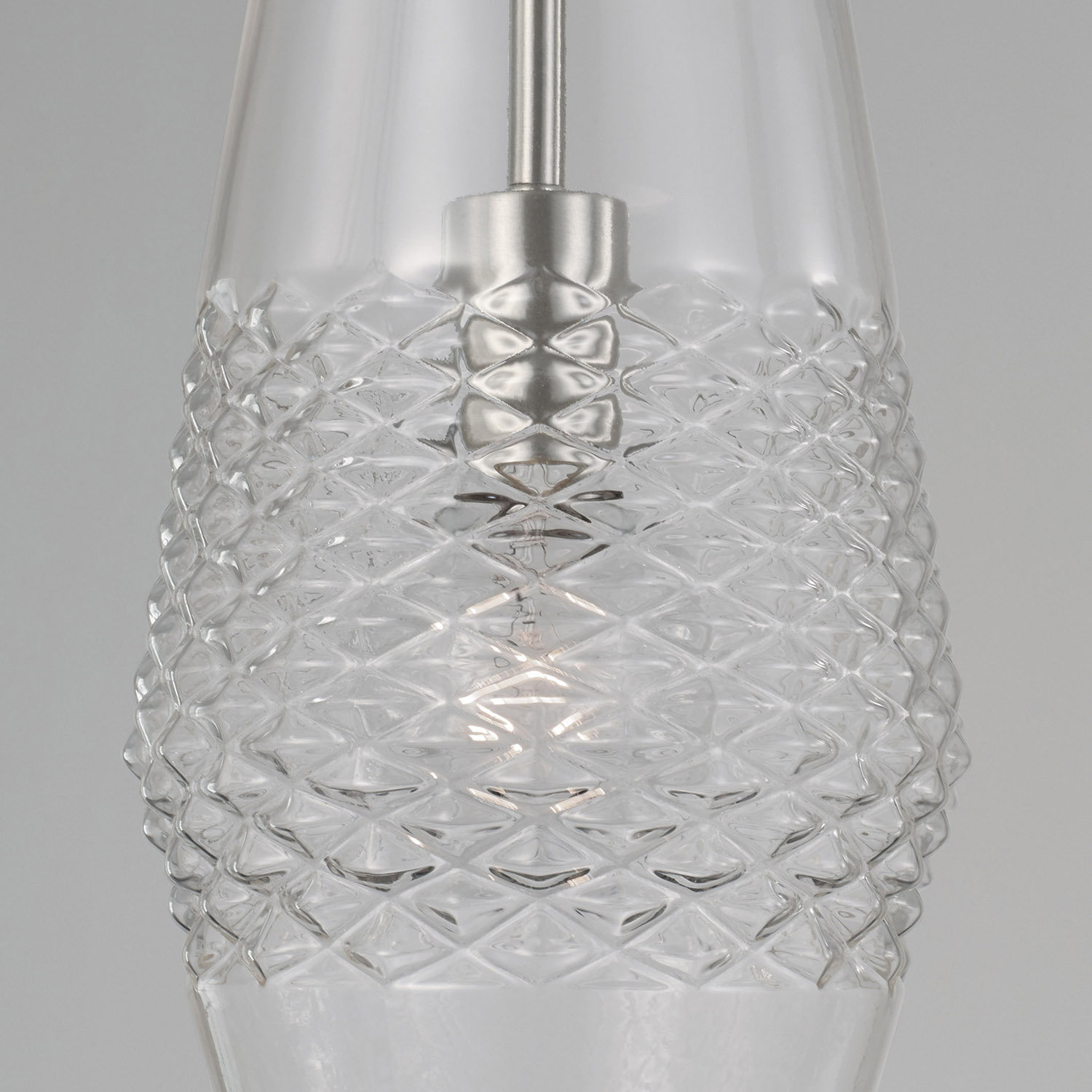 Single Light Glass Dimmable Pendant, Brushed Nickel