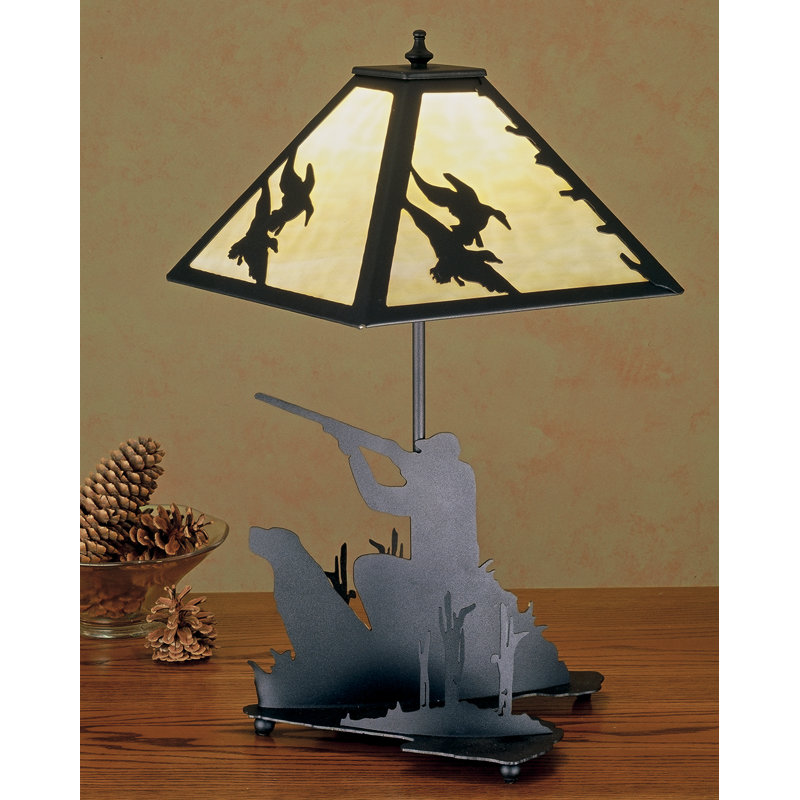 Rustic Lodge Metal Novelty Lamp, Black