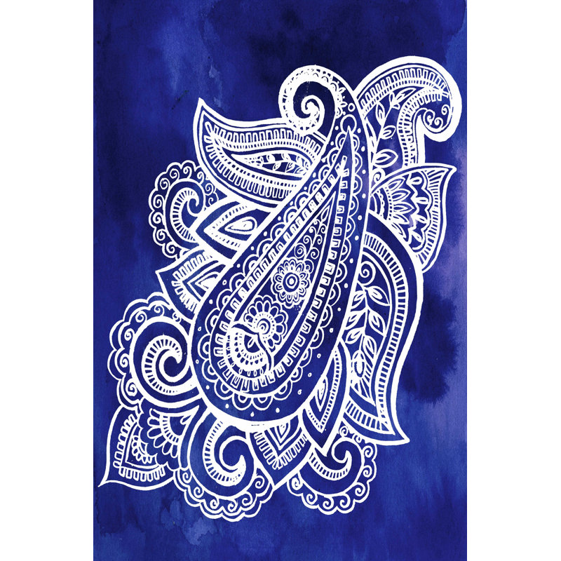 Indigo Paisley I, H 18 po x l 12 po