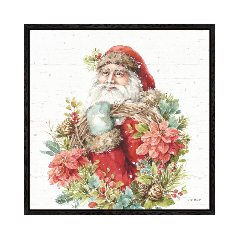 Our Christmas Story III On Birch by Lisa Audit - Print on Canvas, Black Framed, 66.04 cm H x 66.04 cm W