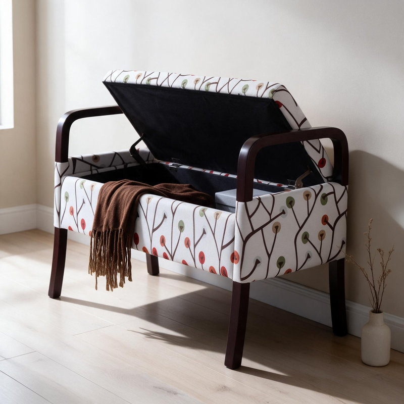 Banc de rangement en bois avec siège relevable Cherry Blossom