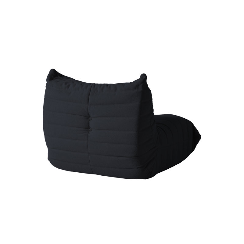 Chaise longue en velours, Noir, noir, noir, noir