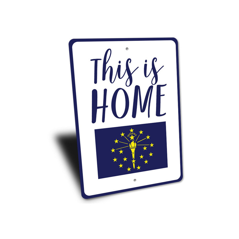 Plaque en aluminium Indiana Home, H 18 po x l 12 po x P 0,06 po