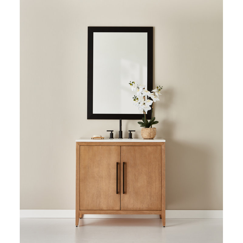 Miroir Laurel noir mat, Noir