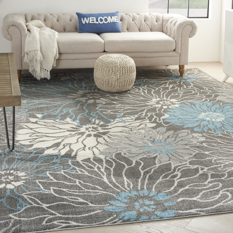 Floral Indoor Rug, Rectangle 9' x 12'