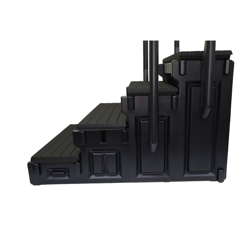 Confer 36 Inch Black Plastic 4-Step Spa Ladder with Handrails