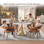Chaises de salle à manger modernes en similicuir, chaises de cuisine rembourrées avec structure en métal, similicuir facile à nettoyer-1598889243