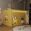 Lit mezzanine double pour enfant avec guirlande lumineuse à DEL, jaune primevère