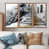 Toile avec cadre flottant brun