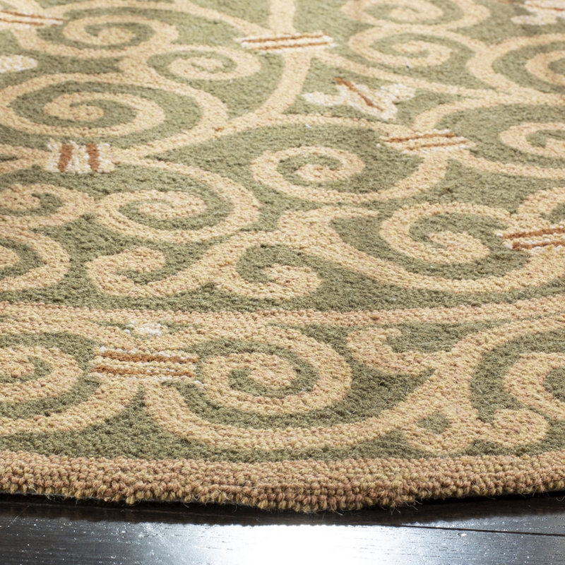 Chelsea Hand Hooked Wool Pile Oriental Rug, Round 8'
