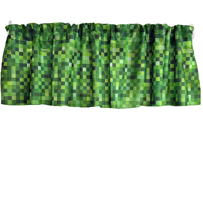 Cantonnière popeline carrée en polyester 58 po de largeur, L 58 po x L 28 po, Vert