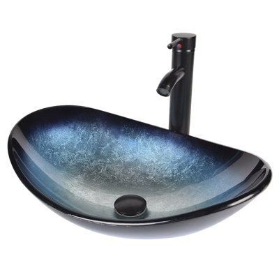 Elecwish 13.8'' Glass Bathroom Sink