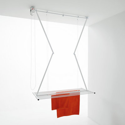 Foxydry Mini White Aluminum Foldable Retractable Clothesline