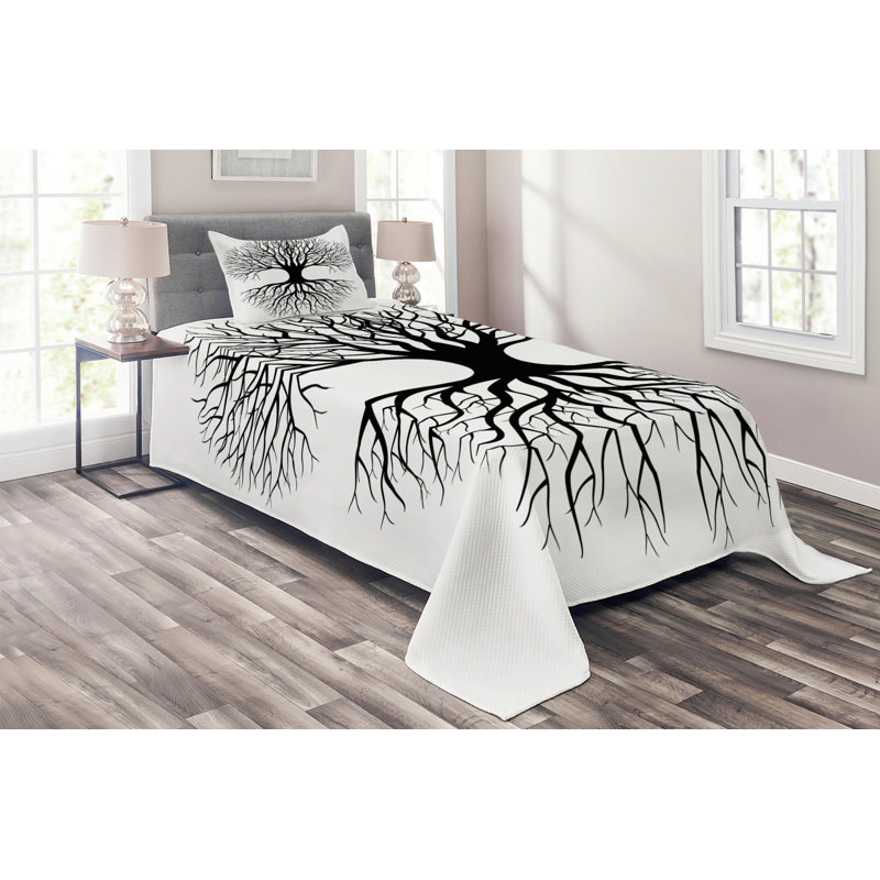 Hypnotic Traditional Polyester Coverlet, Twin Bedspread + 1 Sham