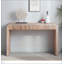 Console rustique en bois avec tiroir - Design minimaliste, texture nervurée et finition naturelle pour une utilisation polyvalente