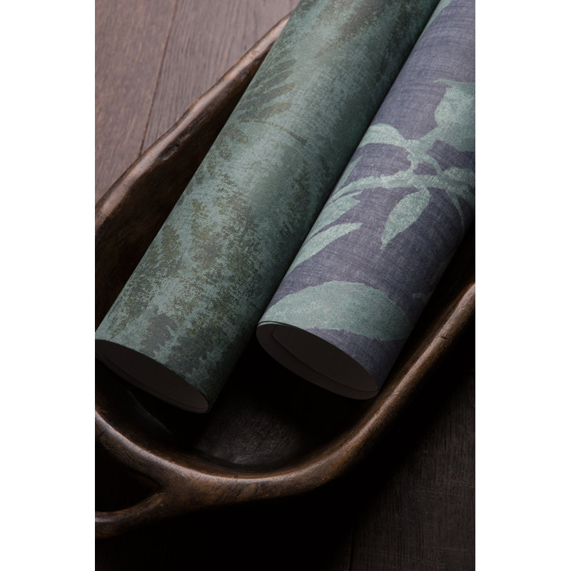 Gariepy Tropical Leaf Design 10.05m x 53cm Wallpaper Roll, Green/Blue