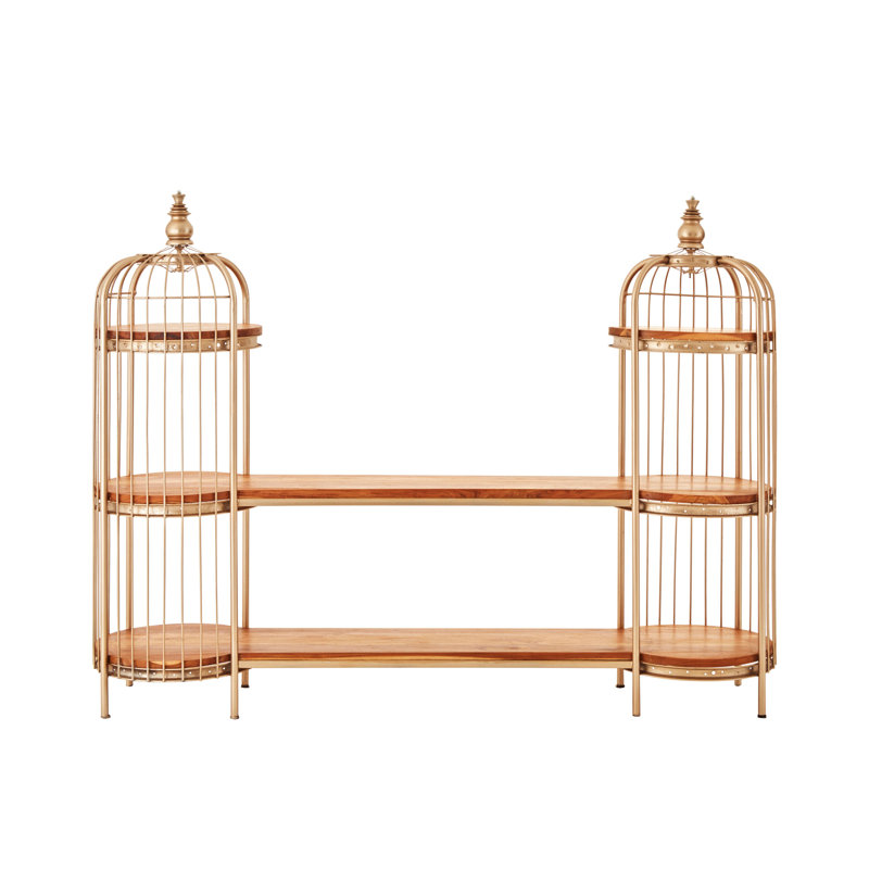 Mantis Finish Birdcage Shelf Unit, Champagne Gold