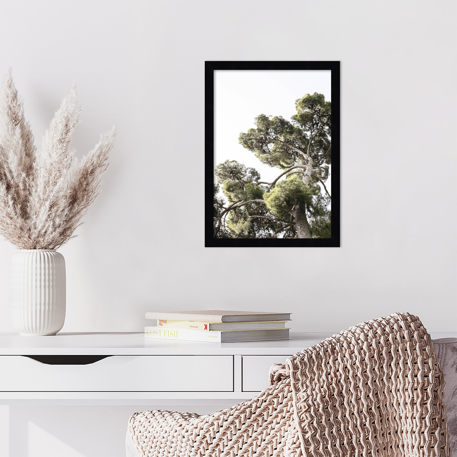Reshma "Japanese Garden 01" Print, 17" H x 13" W, Black