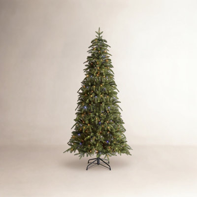 Aldred Radiant Evergreen Fir-7.5Ft Prelit Green Slim Fir Christmas Tree With Lights