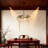3-Light Pink Floral Chandelier with Cascading Vines