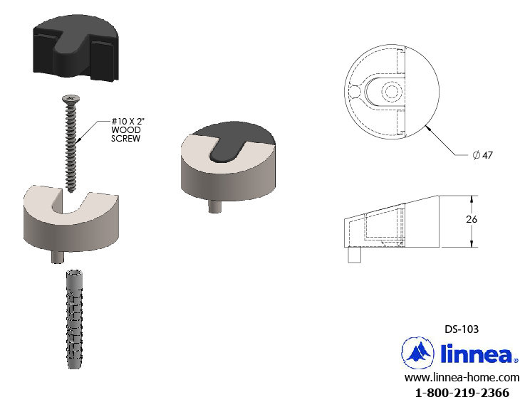 Stainless Steel Floor Mount Stop, Satin Stainless Steel
