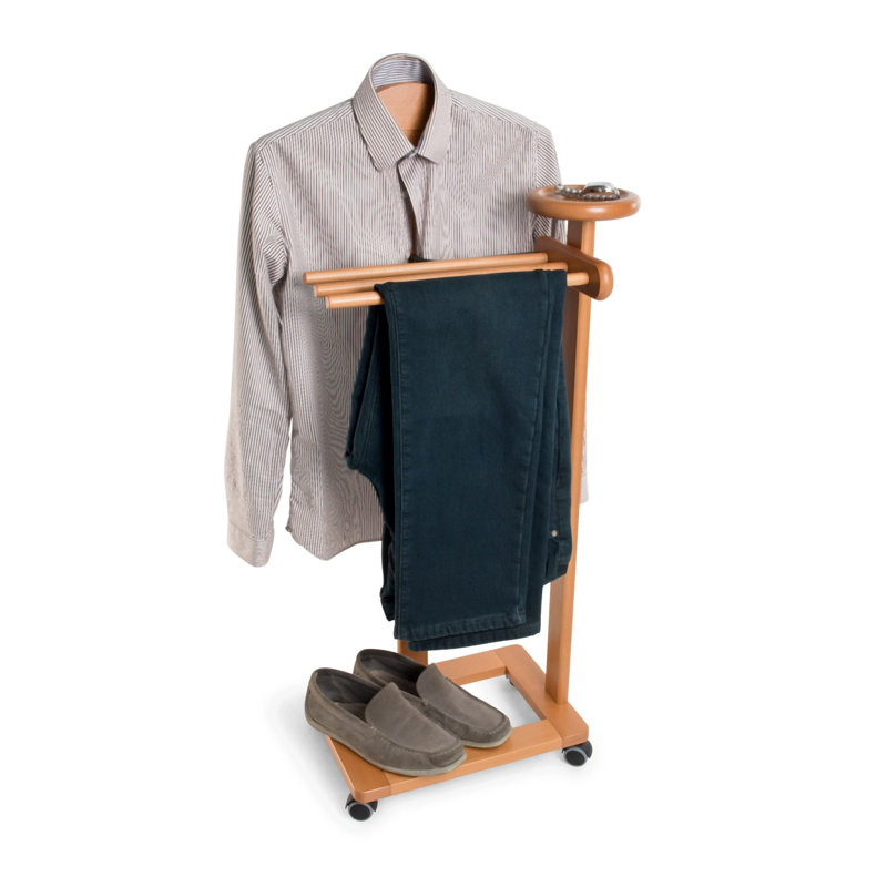 Colombes Solid Wood Freestanding Valet Stand, Cherry