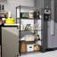 Étagère robuste en acier à 5 niveaux de 1250 lb pour la cuisine, la salle de sport, la maison et le bureau, conception minimaliste noire, tablettes réglables, P 13,7 po x l 23,6 po H 62,4 po-123520113
