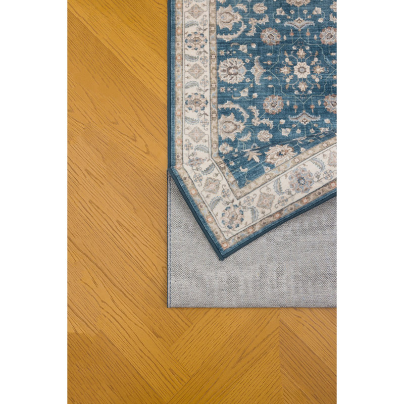 Contemporary Design Multi Accent Rug, Navy, Rectangle 5' x 7'